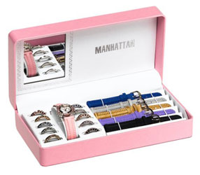 Manhattan Women's Crystal Interchangeable Bezel Watch Set