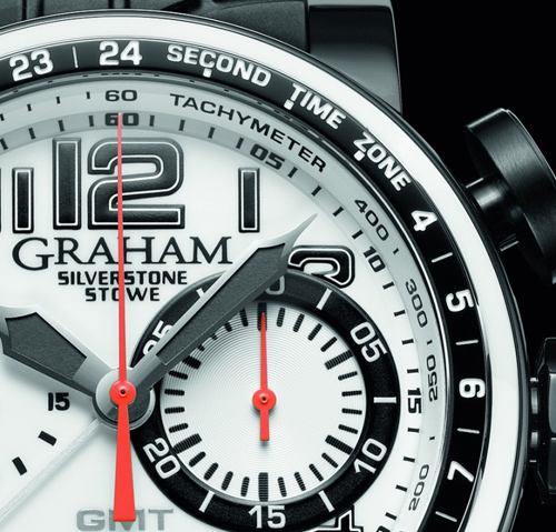 Graham London Black and White Silverstone Stowe GMT - Dial