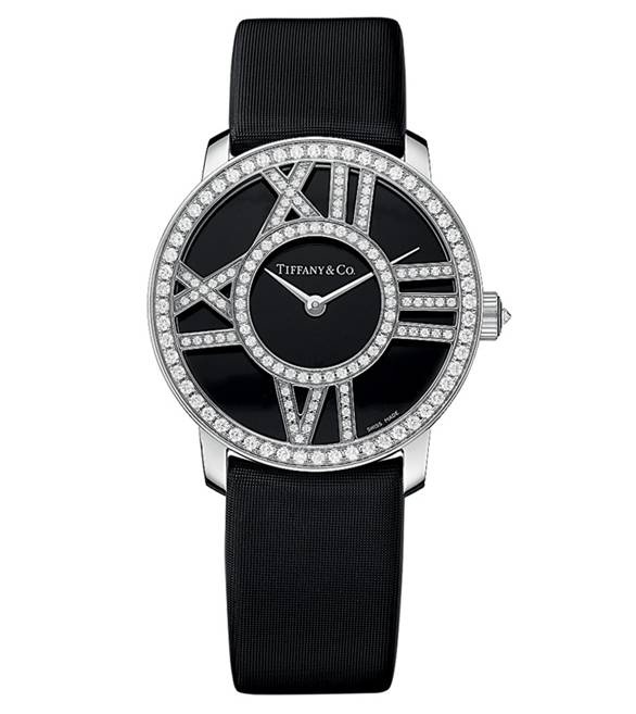 Tiffany & Co. Atlas Cocktail Diamond Watch in black